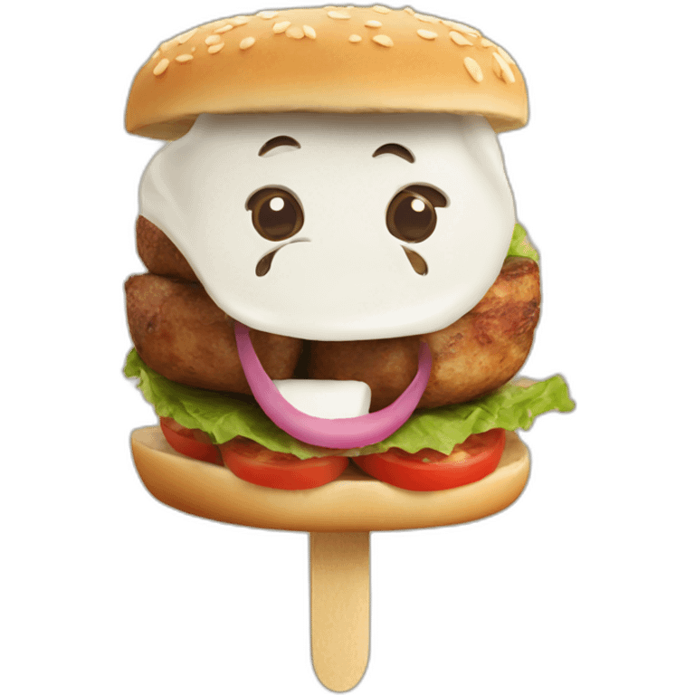 kebab with a happy face saying yes emoji