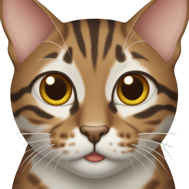 Brown and white bengal cat emoji