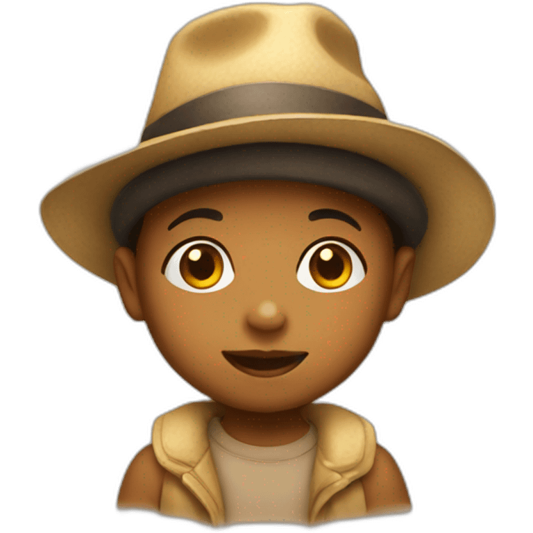 Toddler with a hat emoji