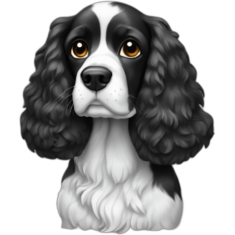 cocker spaniel black white emoji