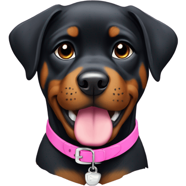 rottweiler puppy with pink collar  emoji