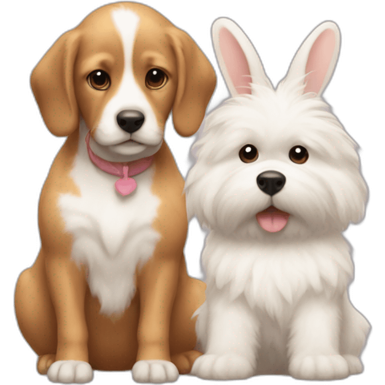 Bunny, duck and white fluffy dog emoji