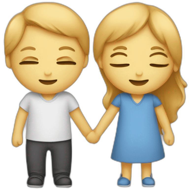 Deux personnes font un calin emoji