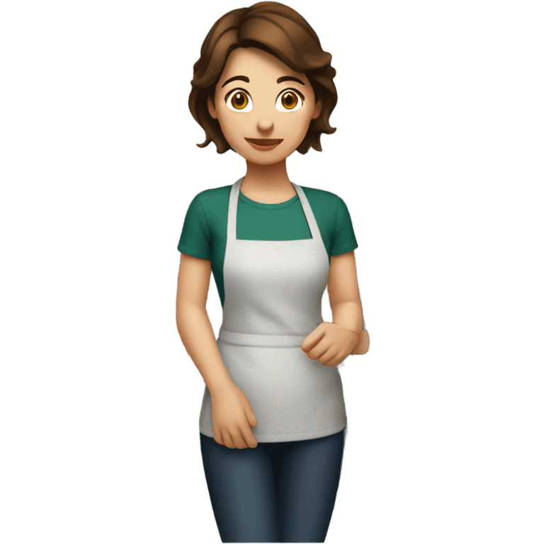 Woman with short brown hair cooking on a stove emoji