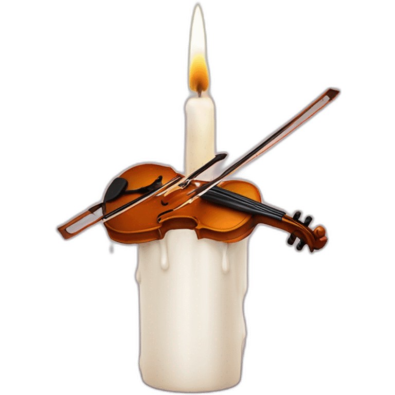 Candle playing violon  emoji