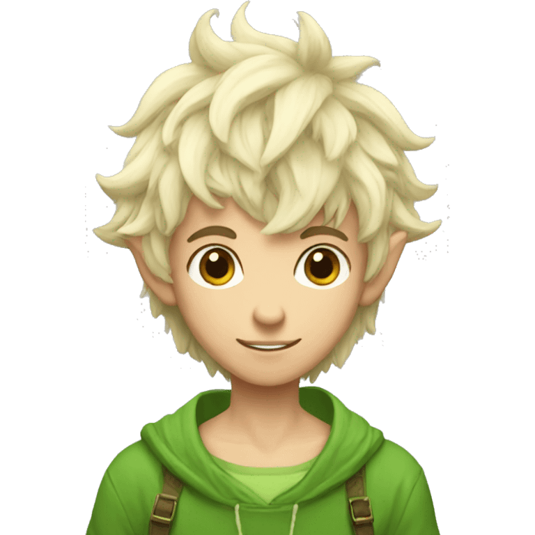 a twink elf with fluffy gamer hair emoji