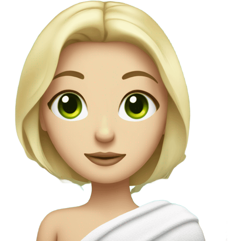 White girl with green eyes relaxing at the spa  emoji