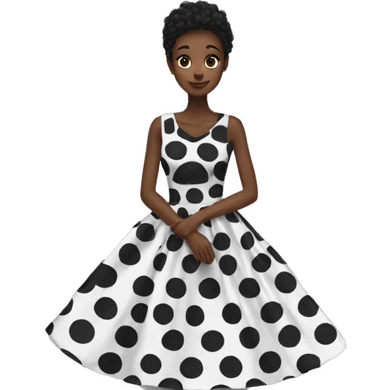 polka dot dress black dress only emoji