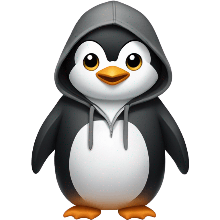 Penguin wearing a hoodie emoji