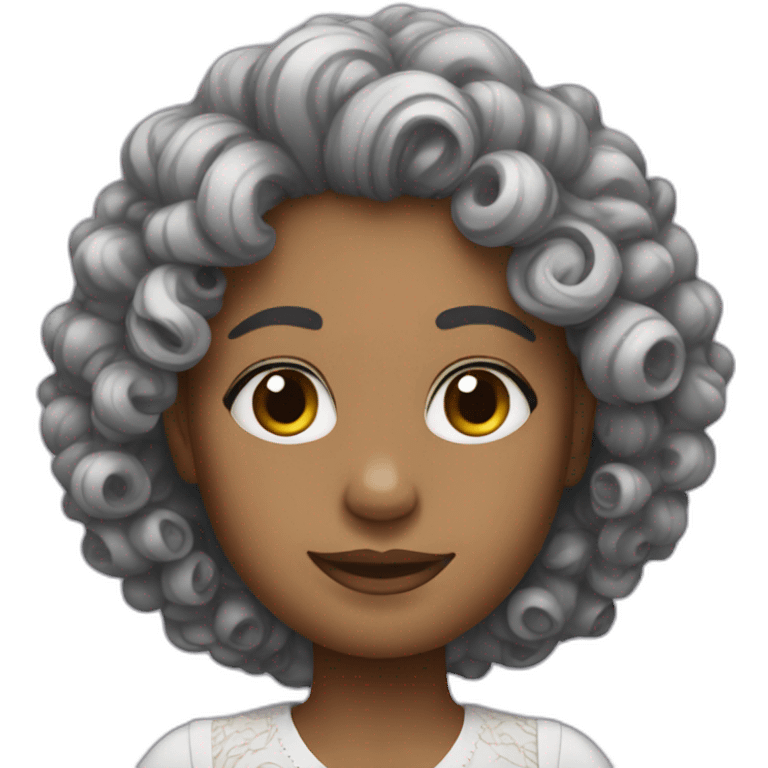 AI with dress and curly hair emoji