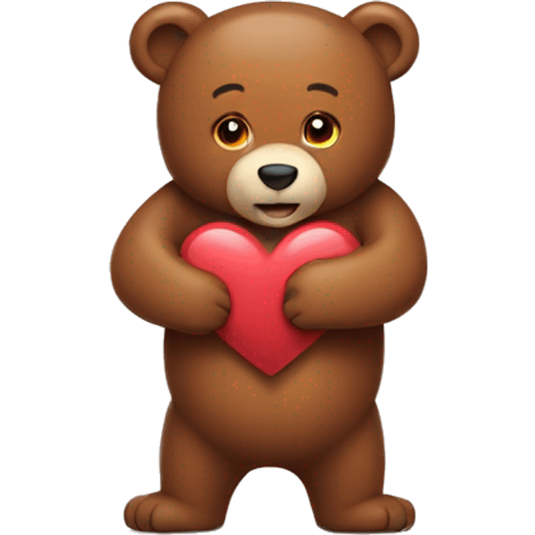 Hug heart bear emoji