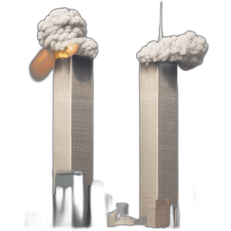 twin towers hit by plane emoji