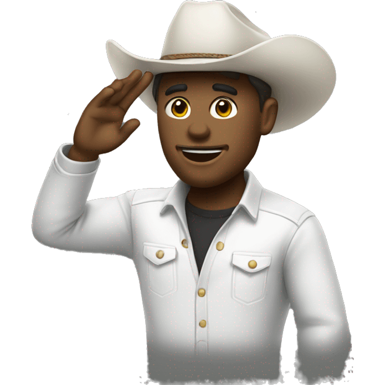 White cowboy salute emoji