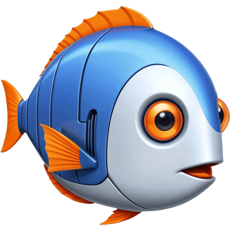 a robot head that has features of dory fish  emoji