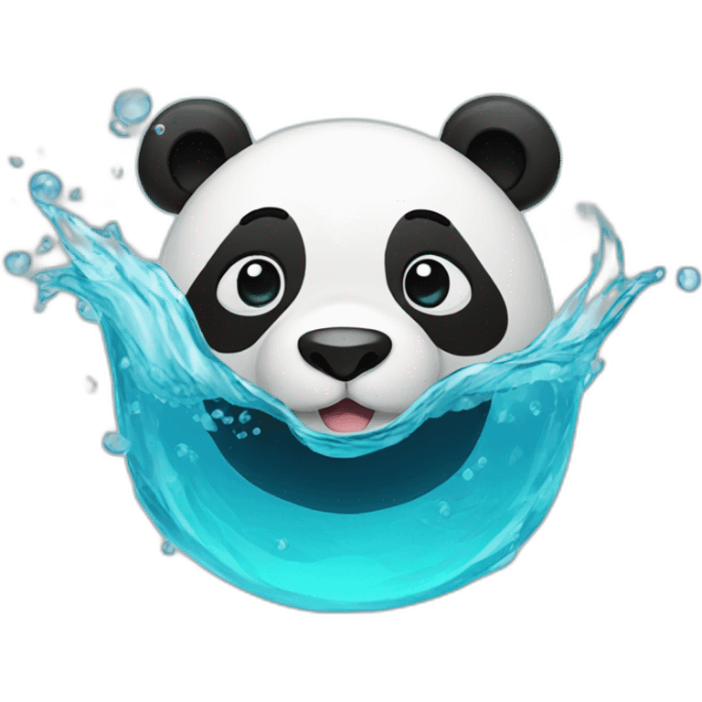 Panda in water  emoji