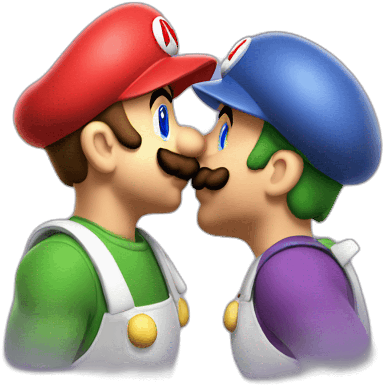 Mario & Luigi kissing emoji