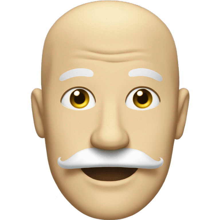 Create a bald man with a blond mustache who aing emoji