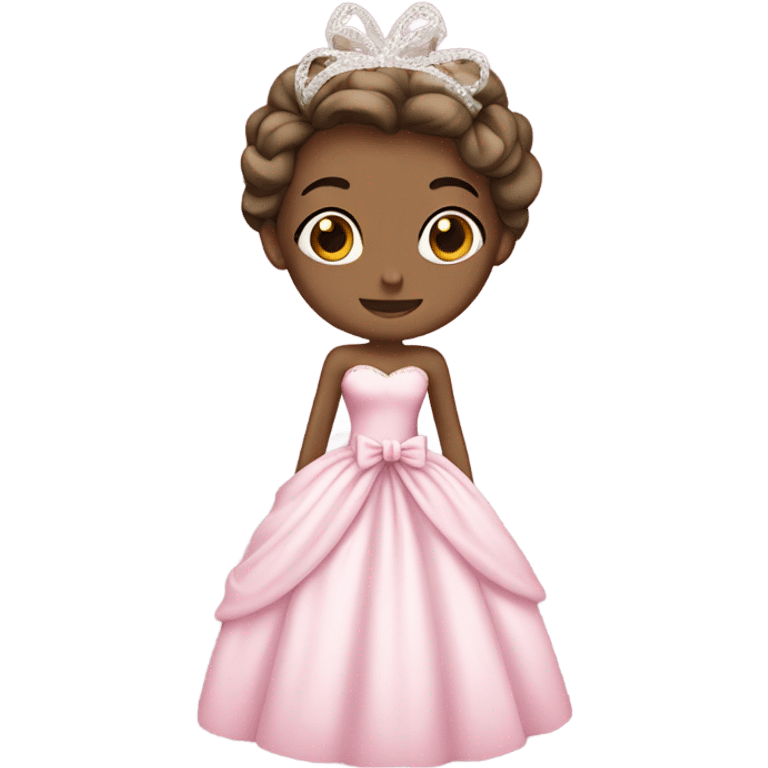 a pink princess wedding dress with bows  emoji