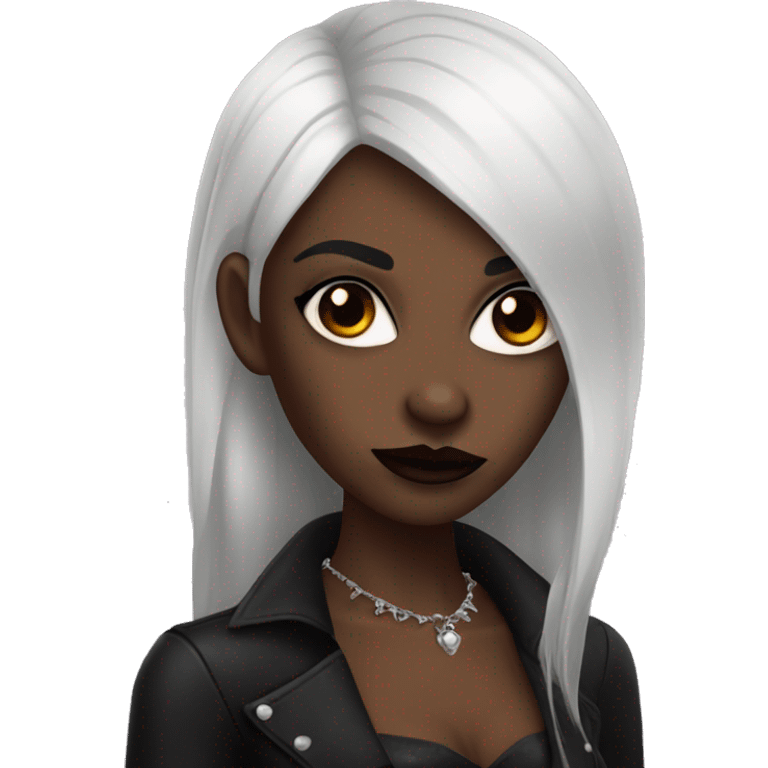 Hot vampire girl with brown skin goth emoji