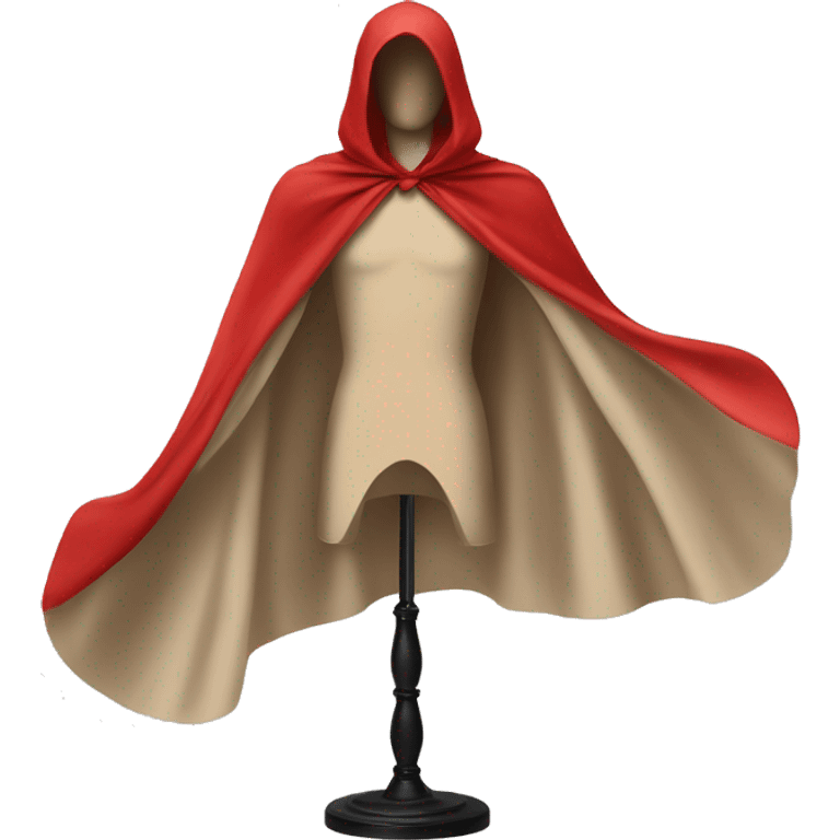 faceless beige mannequin flying red cape emoji