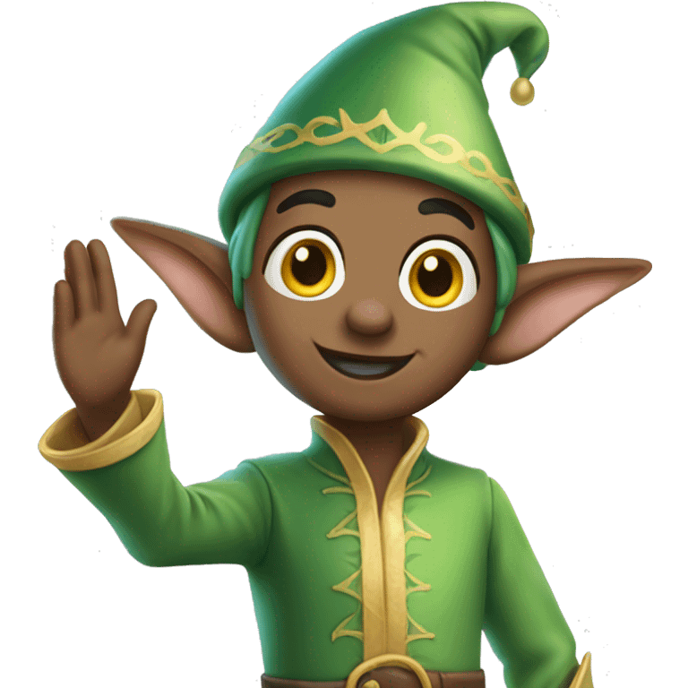 fairy tale elf waving emoji