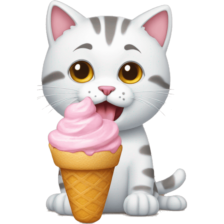 Cat with icecream emoji