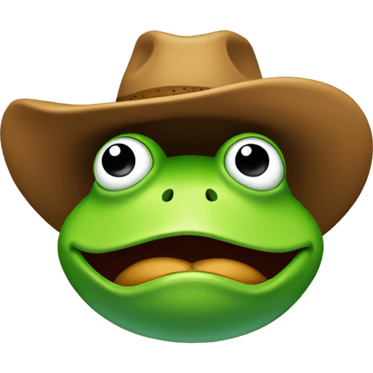 Frog wearing cowboy hat emoji