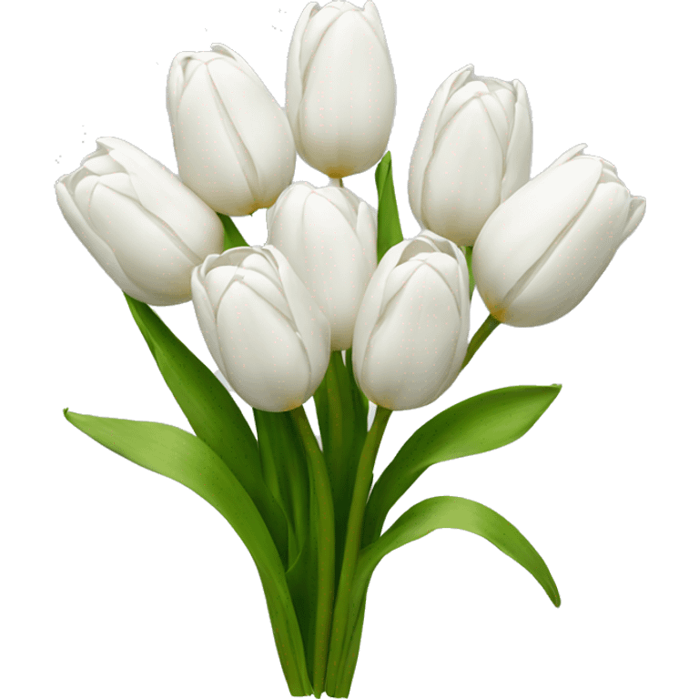 White tulip bouquet  emoji