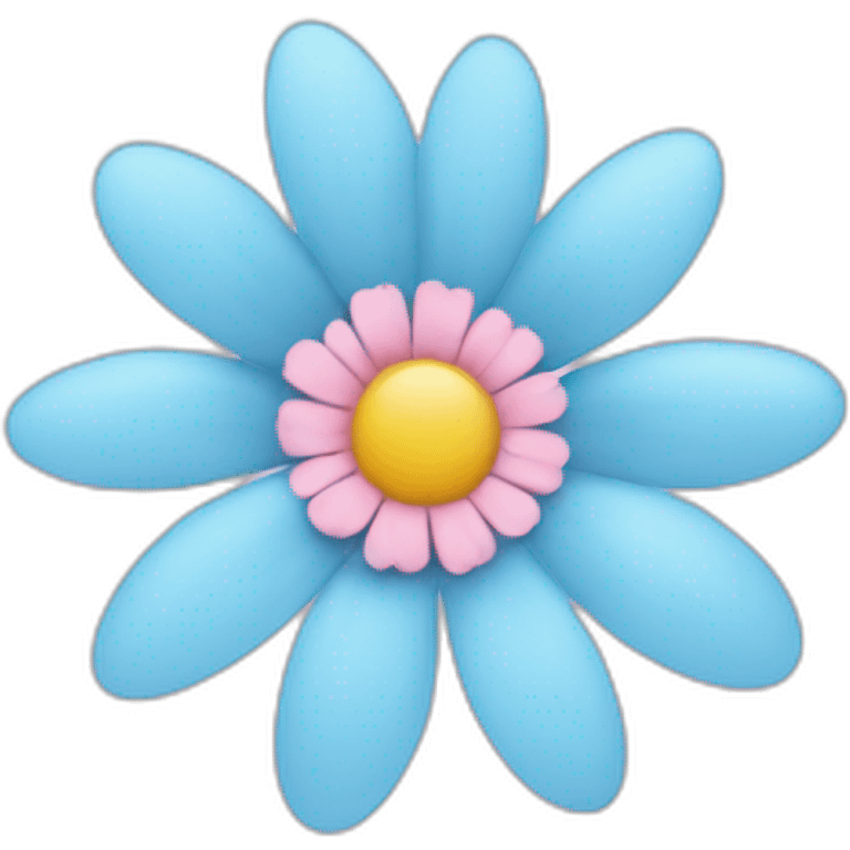 Light blue pink flower emoji