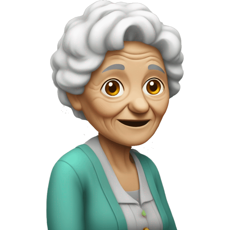 Old woman with joint emoji