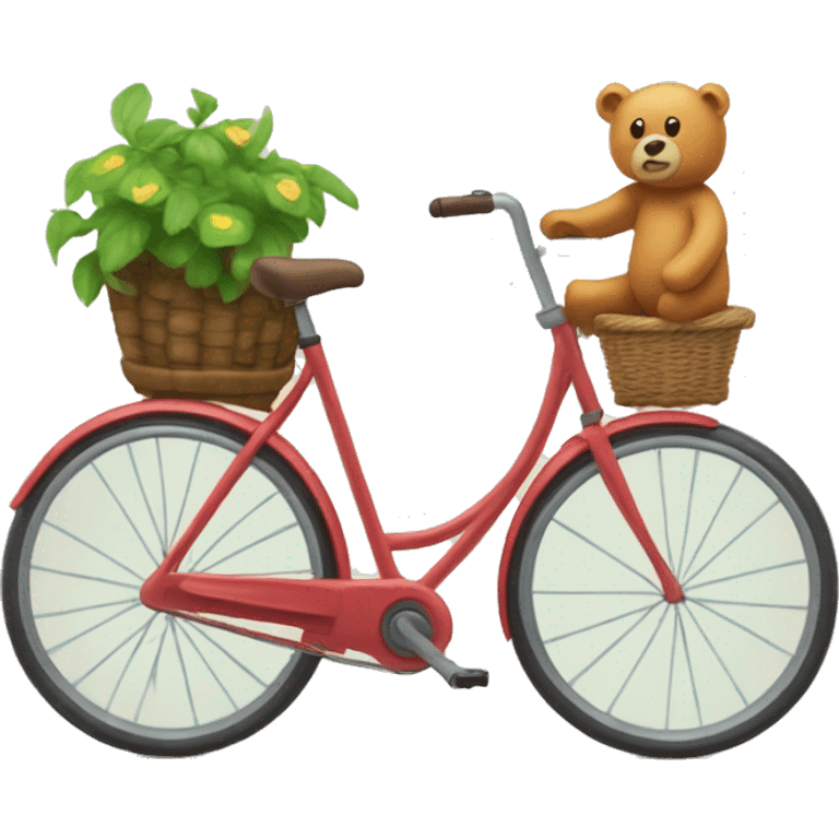 Bicicleta y osito emoji