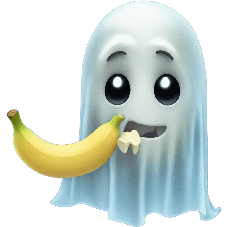 Ghost eating a banana emoji