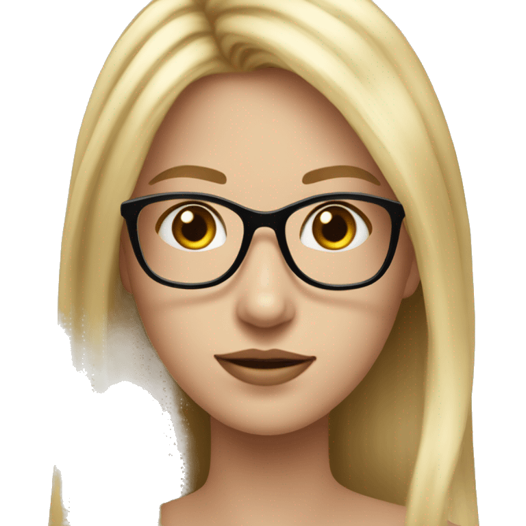 A teen girl with long blonde hair and black glasses ￼ emoji