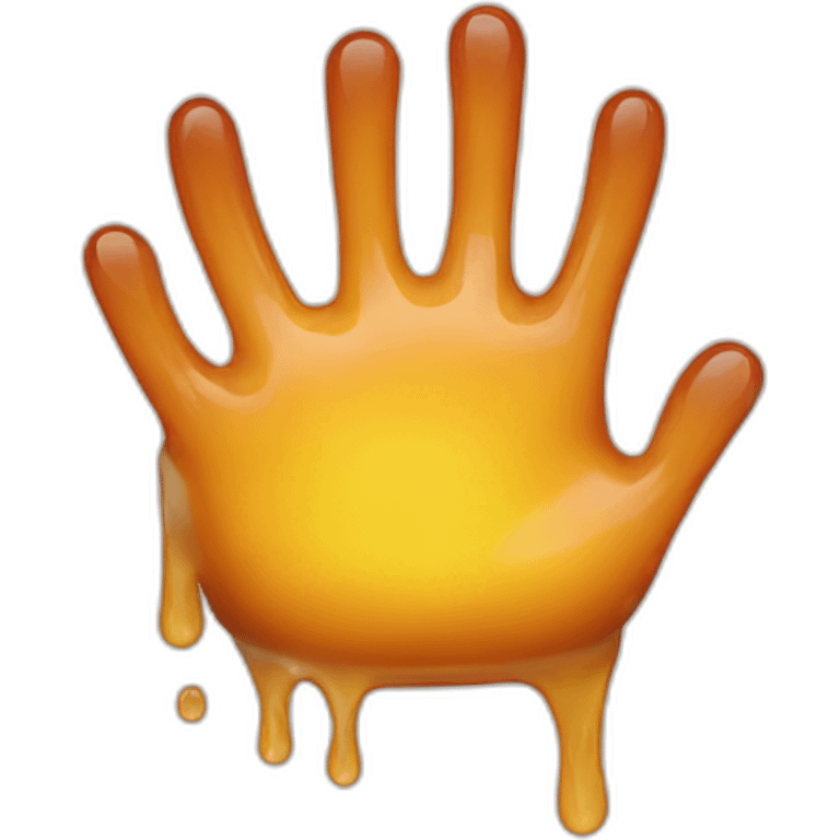 Melting hand emoji