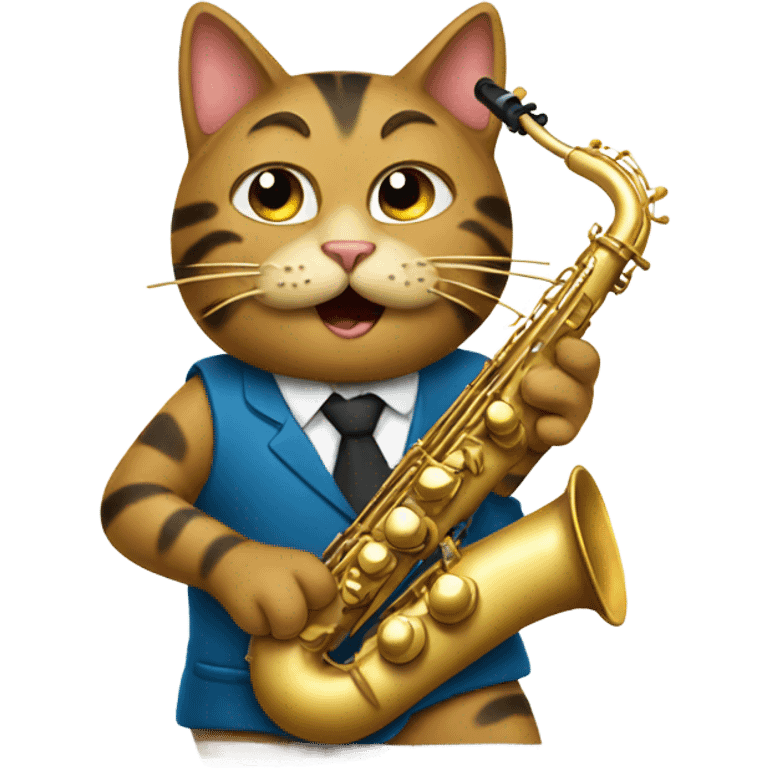 Cat playing saxophone  emoji