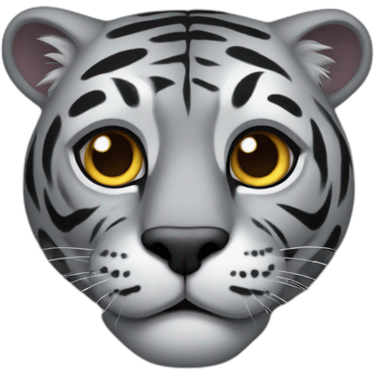 Chat tigre gris et noir emoji