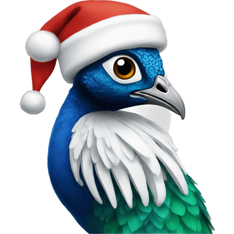 peacock as santa clause emoji