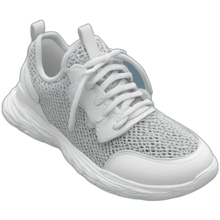 tech-loom bliss mesh pvc sneakers, surrealism, hyper aesthetic, hyper detailed, CGI, professional merchandise emoji