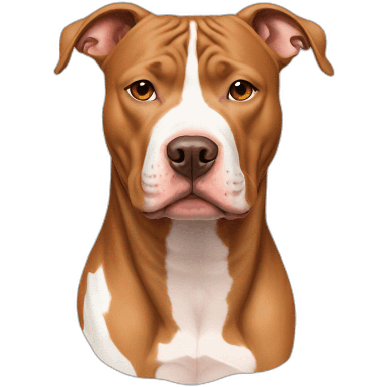 One Tan pitbull with white strip on face with one copper pitbull emoji