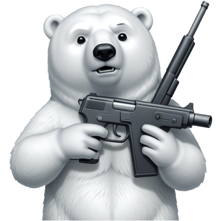 A polar bear with a gun emoji