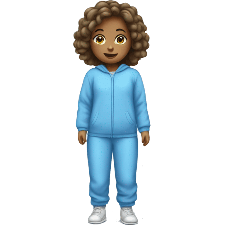 Girl is wearing blue sleep suit  emoji