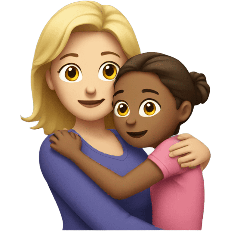 Mom and daughter hugging emoji