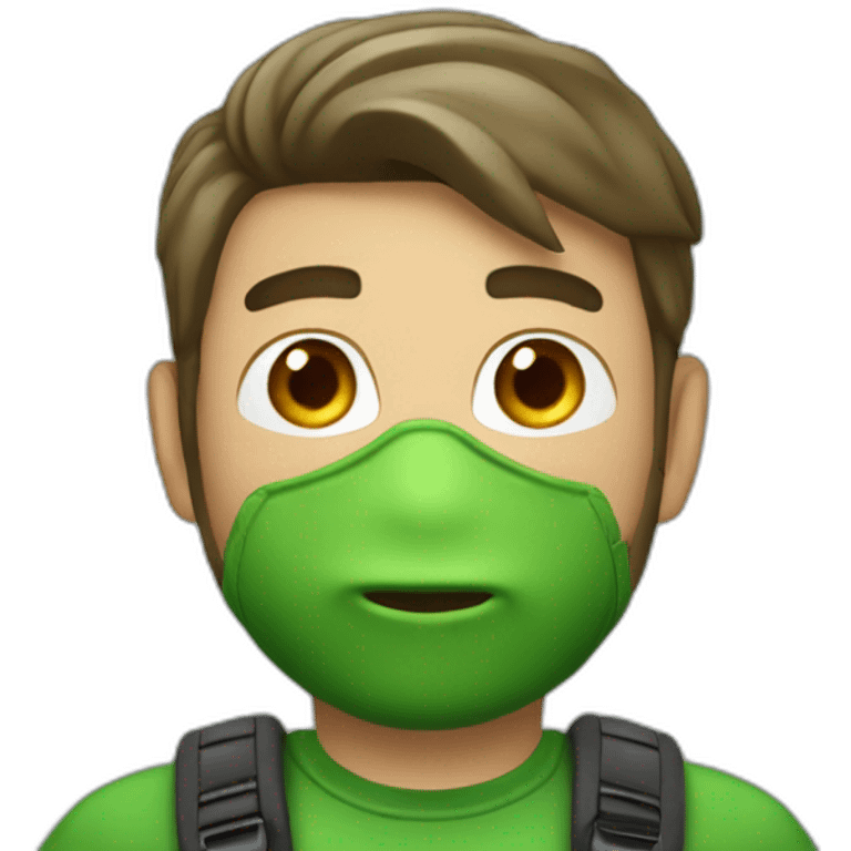 Homme araignée tenue verte emoji