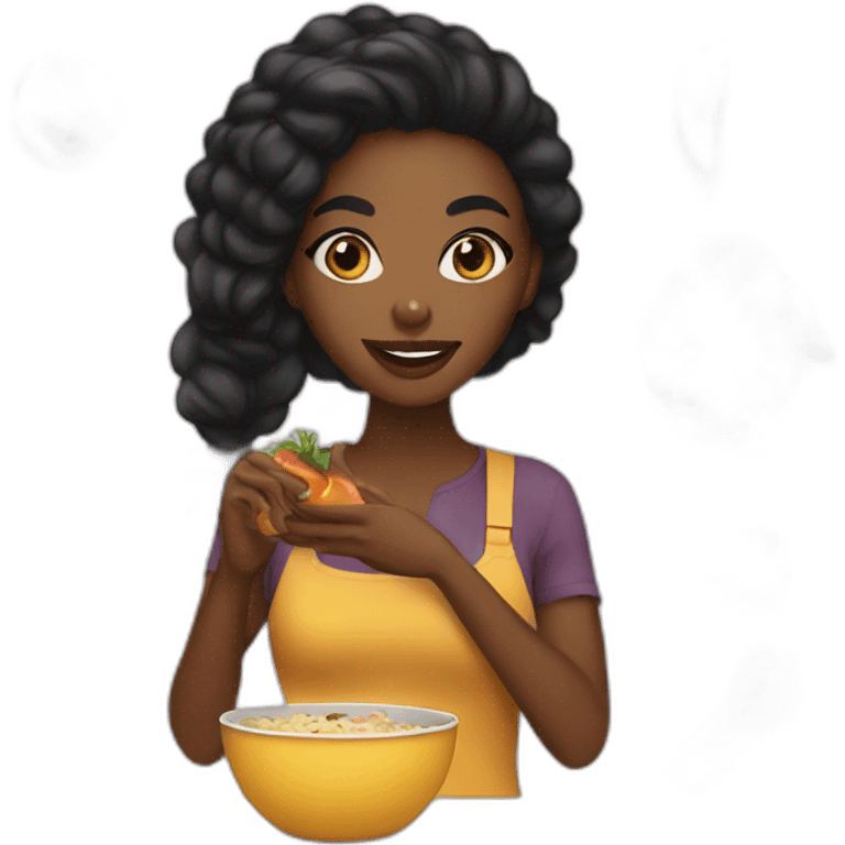 Black girl food blogger emoji