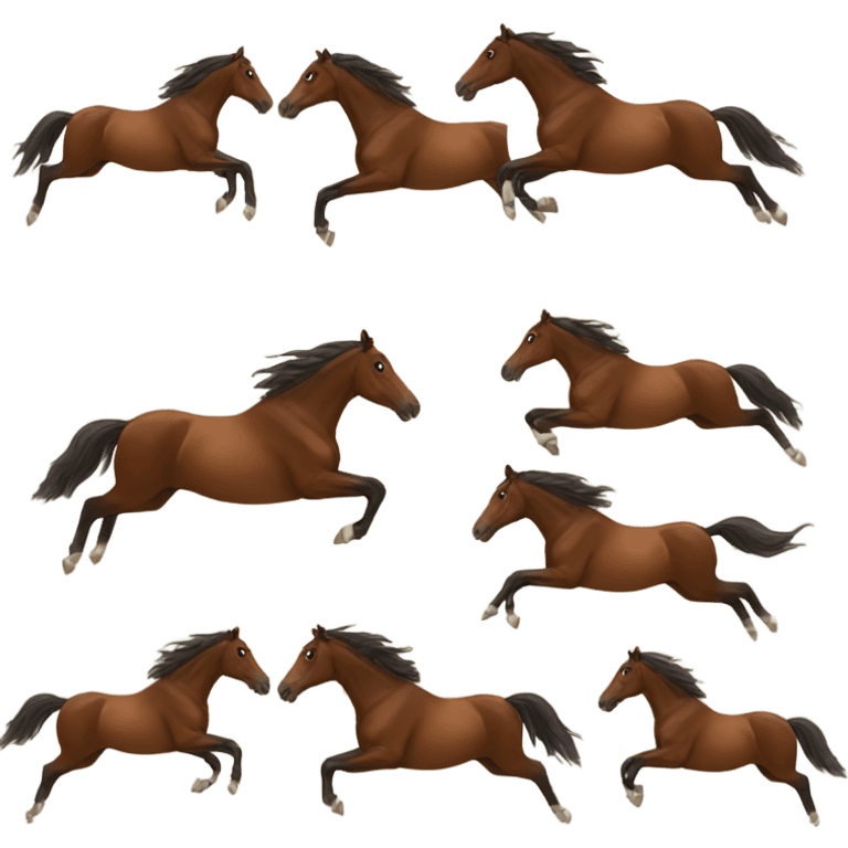 Brown horse jumping emoji