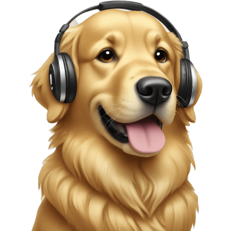 Golden retriever being a DJ  emoji