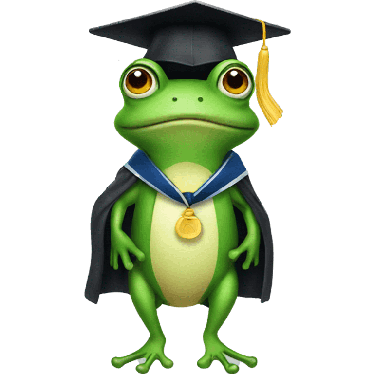 graduating frog emoji