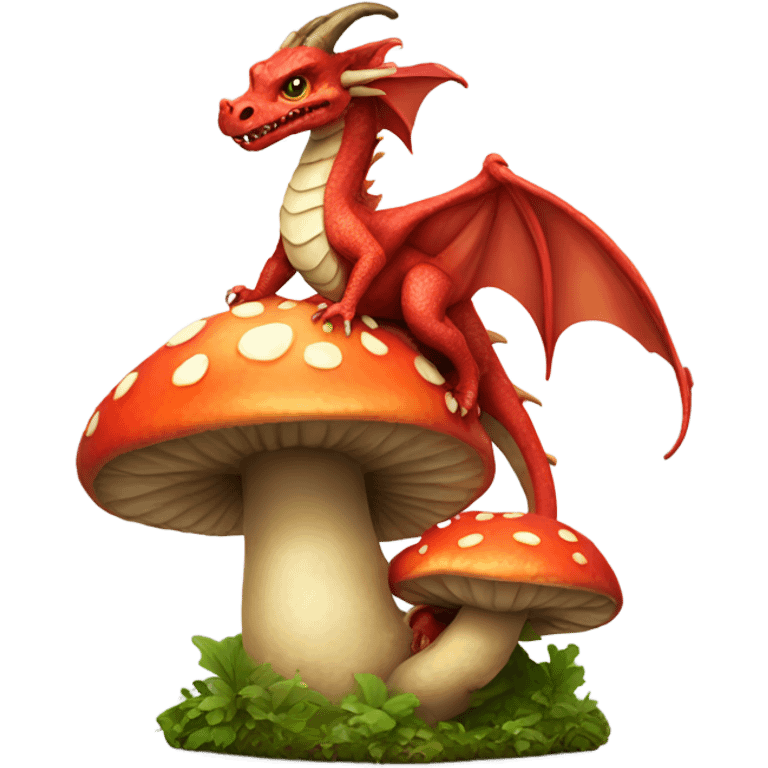 Dragon sitting on a mushroom emoji