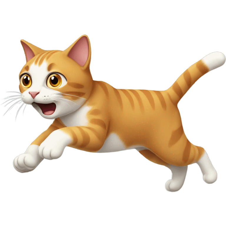 Cat run in 2 legs emoji