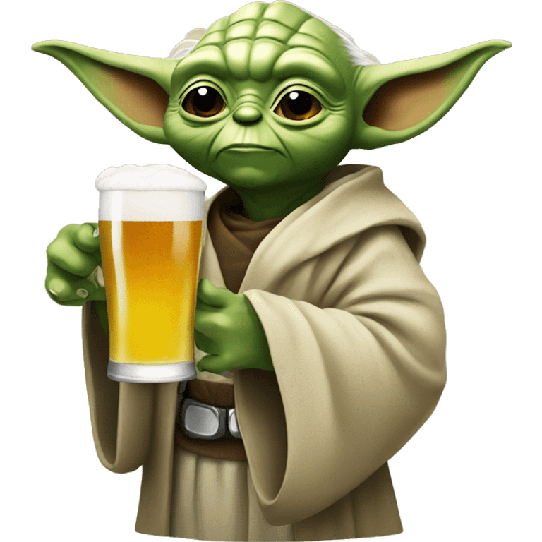 Yoda drink a beer emoji